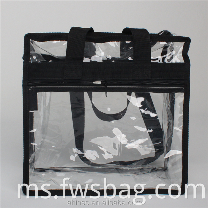 Stadium yang diluluskan zip 12 x 12 x 6 inci beg tote stadium yang jelas dengan poket zip depan